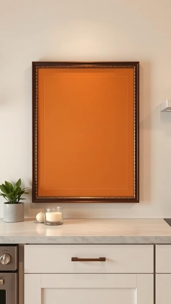 Caramel-inspired artwork in a kitchen setting