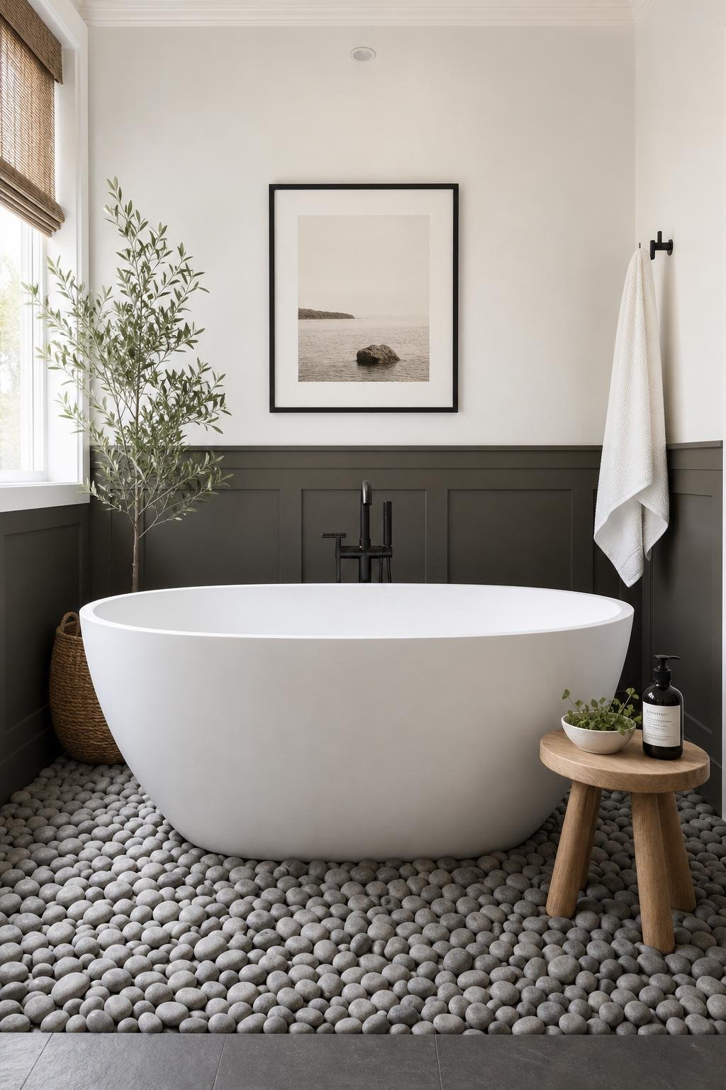 Embracing Minimalist Spa With Two-Tone Walls