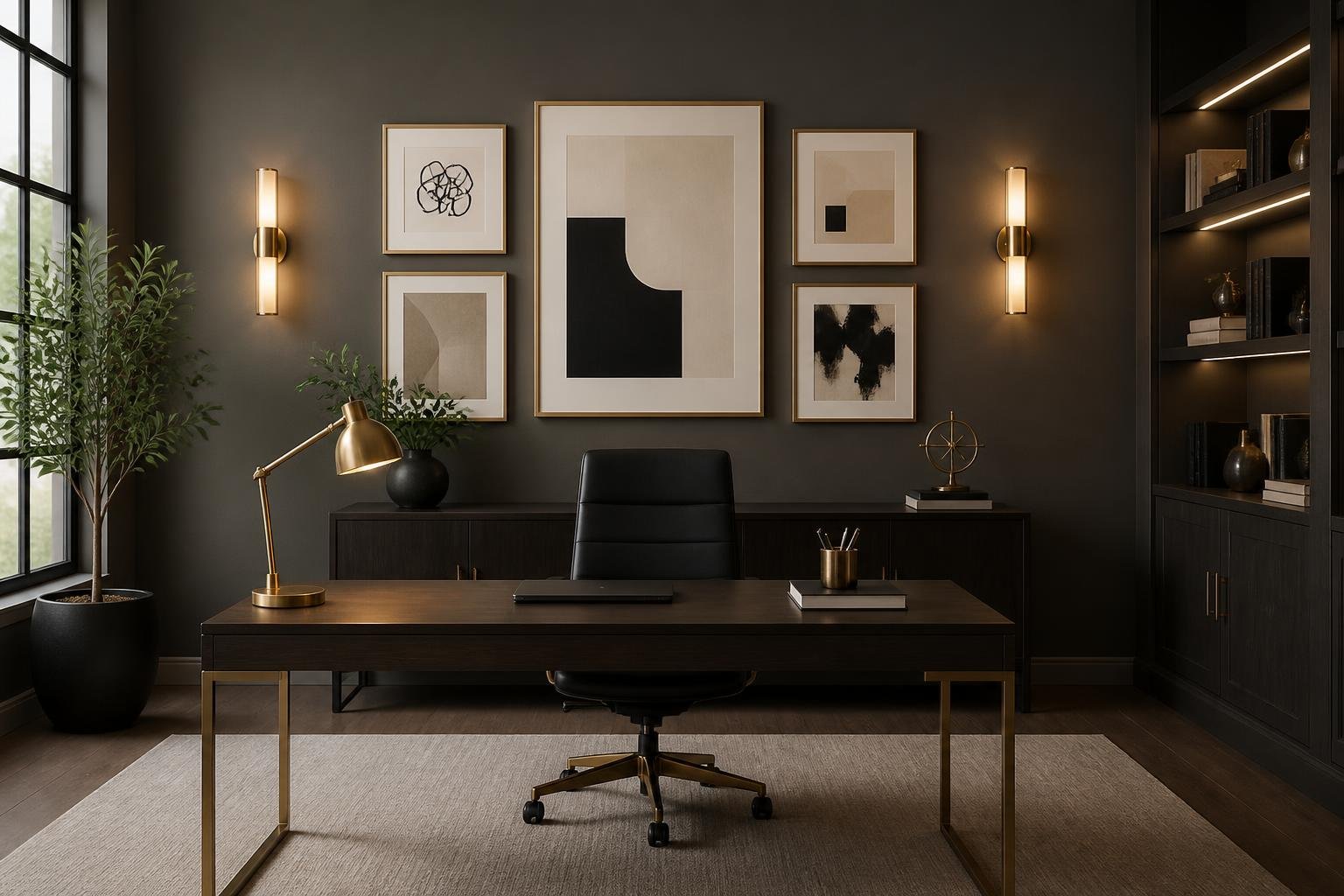 Productivity in Style: 7 Home Office Designs Featuring Urbane Bronze