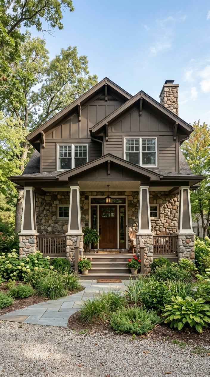 Craftsman Sophistication With Stone Accents